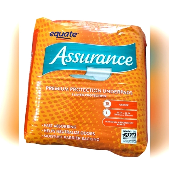 Equate Assurance Premium Protection Underpads Large 23"×36" New Never Open 18ct - Picture 1 of 8